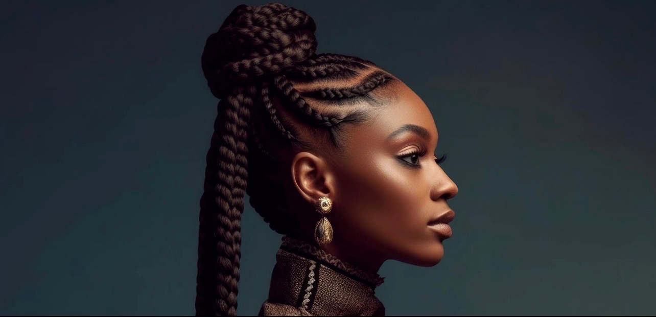 Beautifully styled box braids